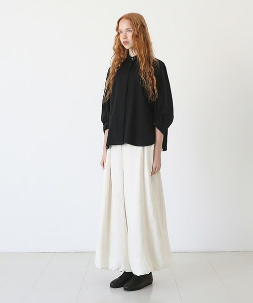 Mochi.モチ.organic cotton blouse [black/sa]