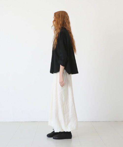 Mochi.モチ.organic cotton blouse [black/sa]