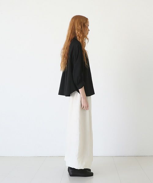 Mochi.モチ.organic cotton blouse [black/sa]