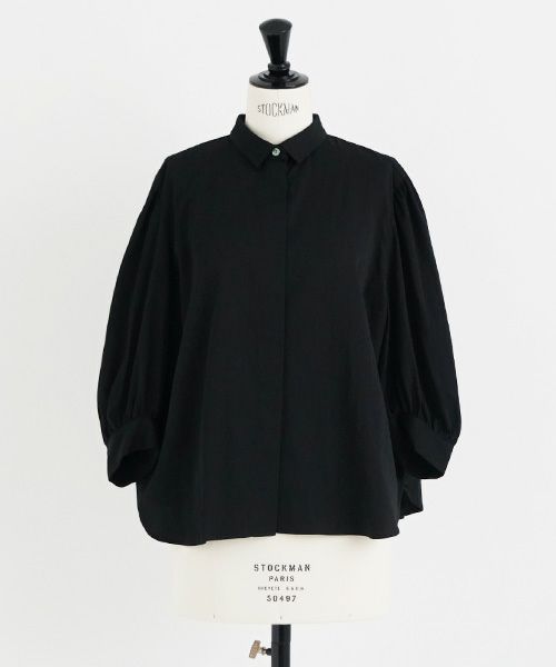 Mochi.モチ.organic cotton blouse [black/sa]