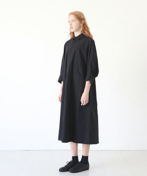 Mochi.モチ.puff sleeve dress [black]