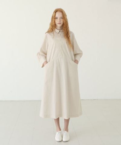 Mochi.モチ.puff sleeve dress [ecru]