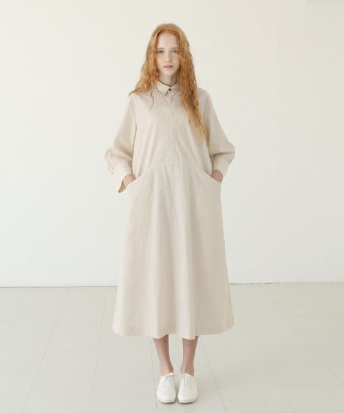 Mochi.モチ.puff sleeve dress [ecru]