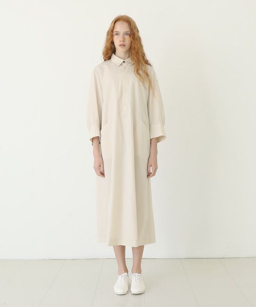 Mochi.モチ.puff sleeve dress [ecru]