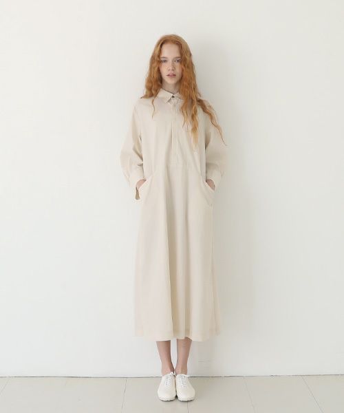 Mochi.モチ.puff sleeve dress [ecru]
