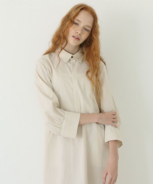 Mochi.モチ.puff sleeve dress [ecru]