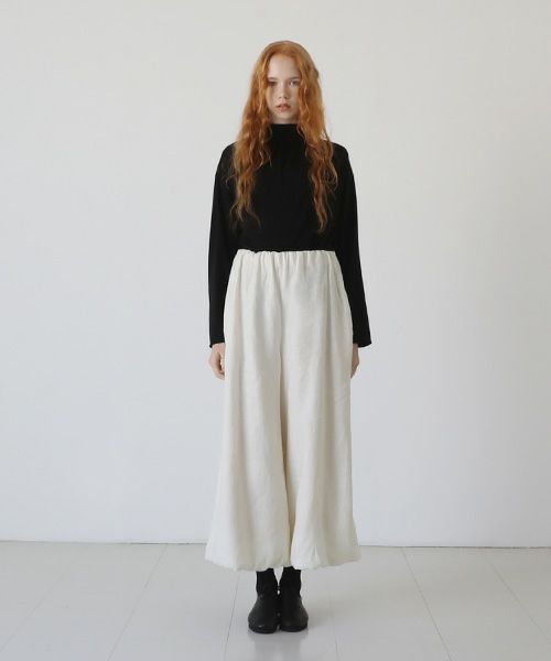 Mochi.モチ.gathered wide pants [off white]