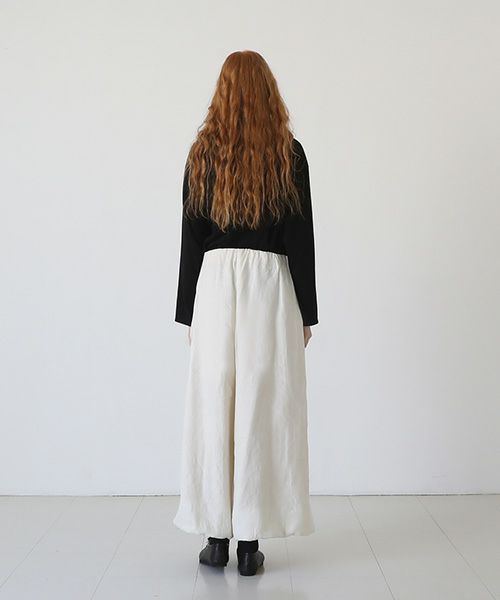 Mochi.モチ.gathered wide pants [off white]
