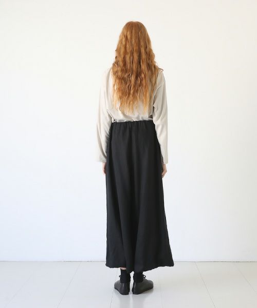 Mochi.モチ.gathered wide pants [black/sa]
