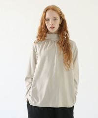 Mochi.モチ.mock neck long t-shirt [greige]