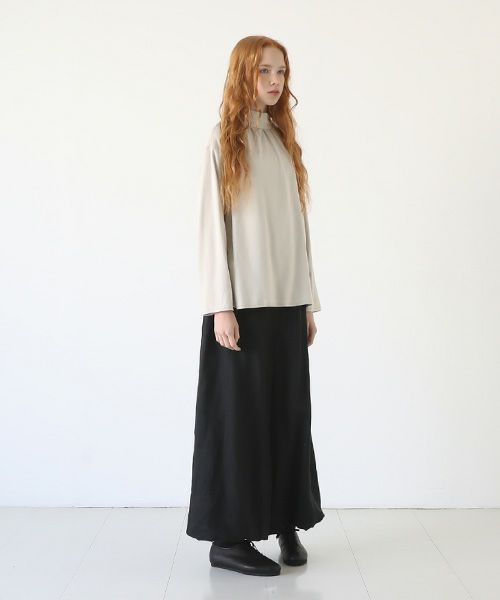 Mochi.モチ.mock neck long t-shirt [greige]