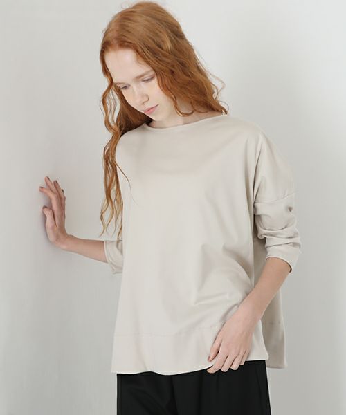 Mochi.モチ.suvin long sleeved t-shirt [greige]