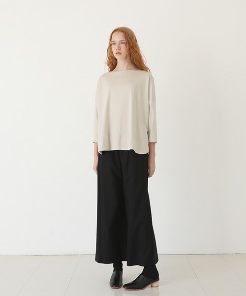 Mochi.モチ.suvin long sleeved t-shirt [greige]