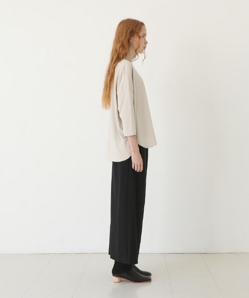 Mochi.モチ.suvin long sleeved t-shirt [greige]