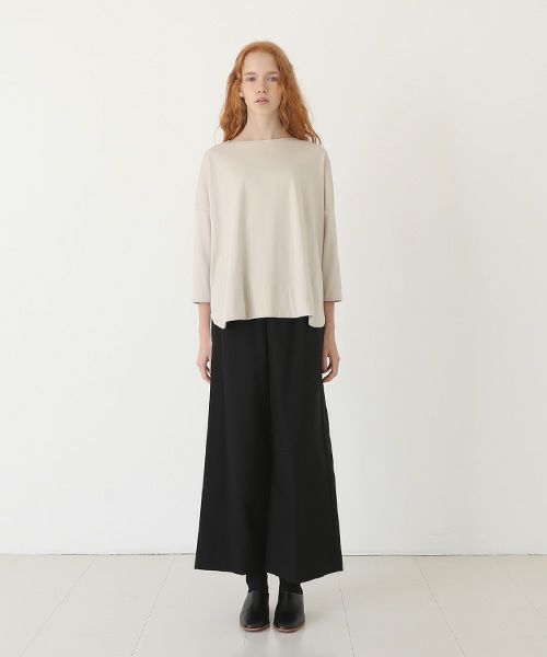 Mochi.モチ.suvin long sleeved t-shirt [greige]