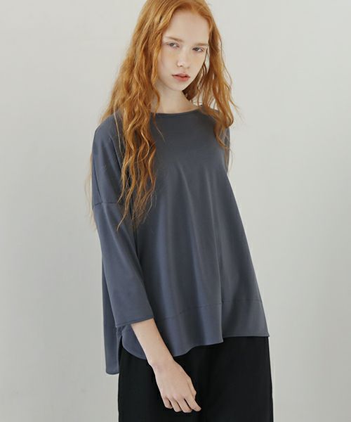 Mochi.モチ.suvin long sleeved t-shirt [charcoal gray]