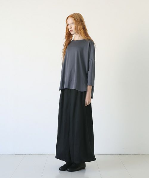 Mochi.モチ.suvin long sleeved t-shirt [charcoal gray]