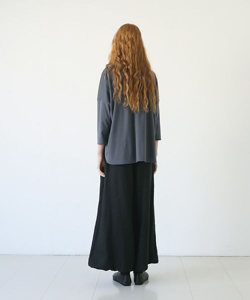 Mochi.モチ.suvin long sleeved t-shirt [charcoal gray]