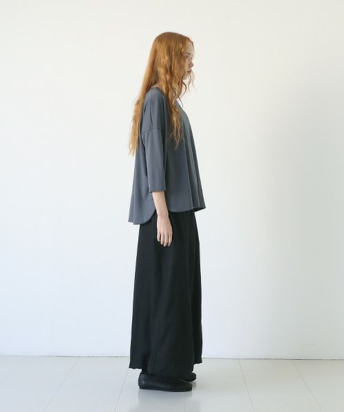 Mochi.モチ.suvin long sleeved t-shirt [charcoal gray]
