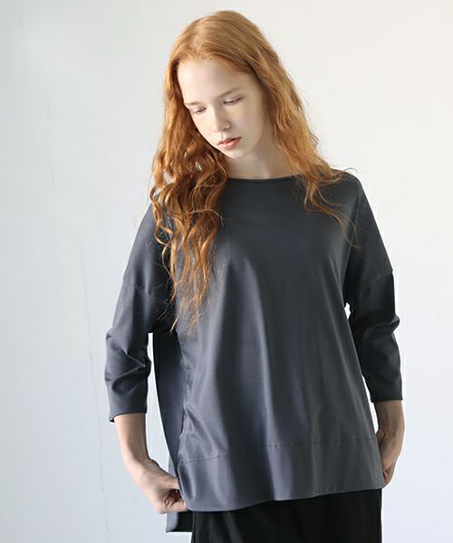 Mochi.モチ.suvin long sleeved t-shirt [charcoal gray]