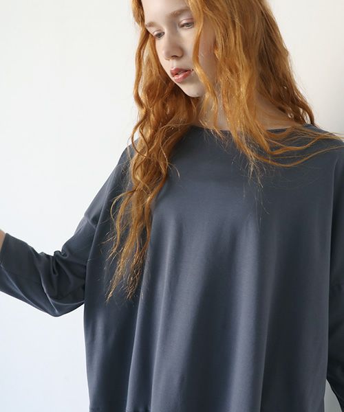 Mochi.モチ.suvin long sleeved t-shirt [charcoal gray]