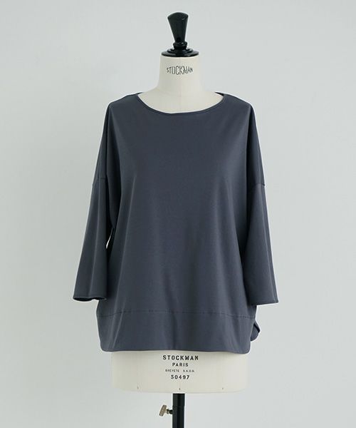 Mochi.モチ.suvin long sleeved t-shirt [charcoal gray]