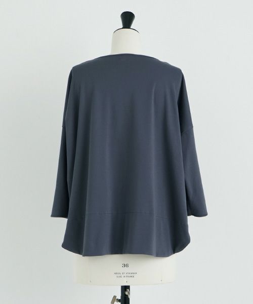 Mochi.モチ.suvin long sleeved t-shirt [charcoal gray]