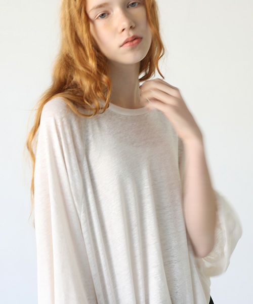 Mochi.モチ.raglan sleeve linen t-shirt [off white]