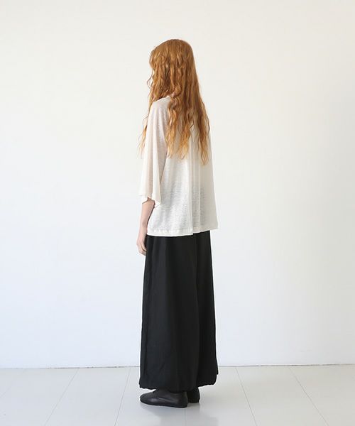 Mochi.モチ.raglan sleeve linen t-shirt [off white]