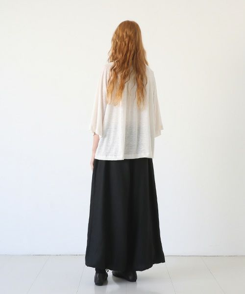 Mochi.モチ.raglan sleeve linen t-shirt [off white]