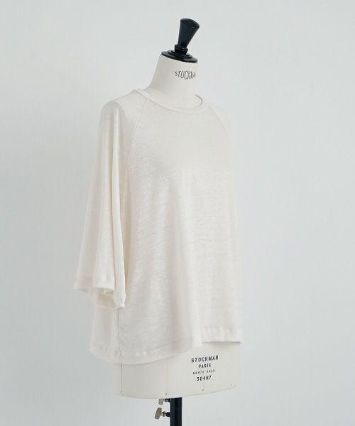 Mochi.モチ.raglan sleeve linen t-shirt [off white]