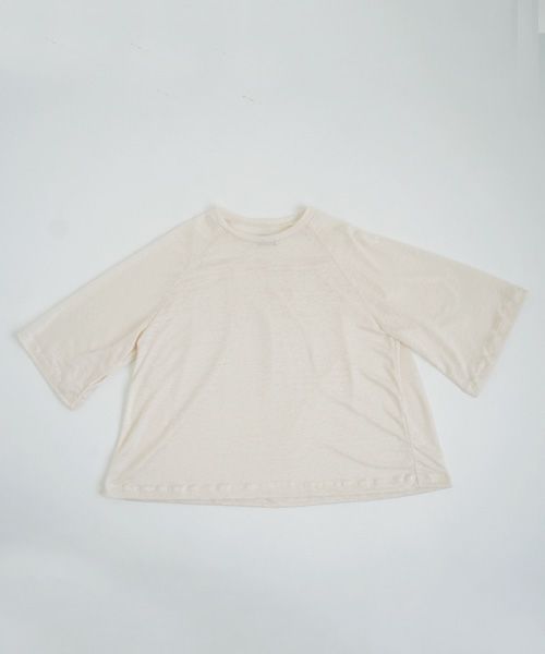 Mochi.モチ.raglan sleeve linen t-shirt [off white]