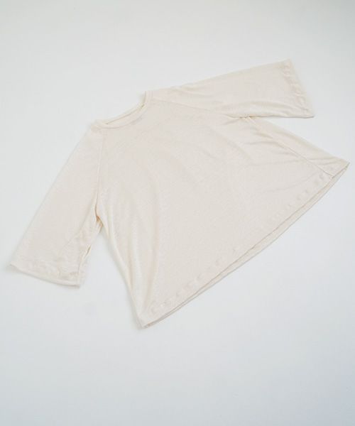 Mochi.モチ.raglan sleeve linen t-shirt [off white]