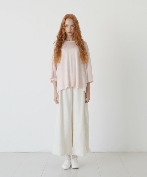 Mochi.モチ.raglan sleeve linen t-shirt [pink]