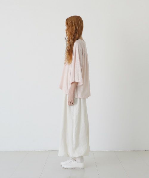Mochi.モチ.raglan sleeve linen t-shirt [pink]