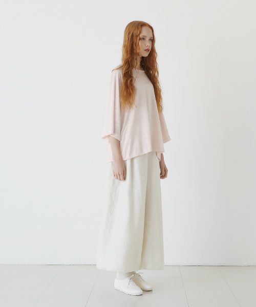 Mochi.モチ.raglan sleeve linen t-shirt [pink]