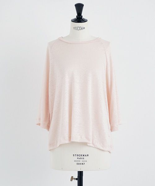 Mochi.モチ.raglan sleeve linen t-shirt [pink]