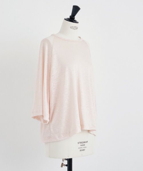 Mochi.モチ.raglan sleeve linen t-shirt [pink]
