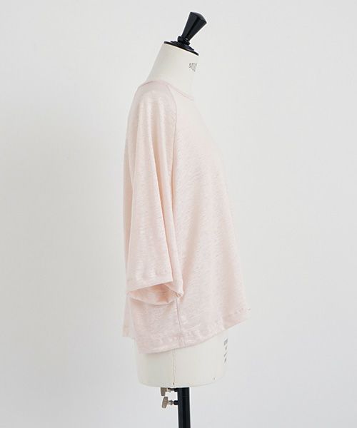 Mochi.モチ.raglan sleeve linen t-shirt [pink]
