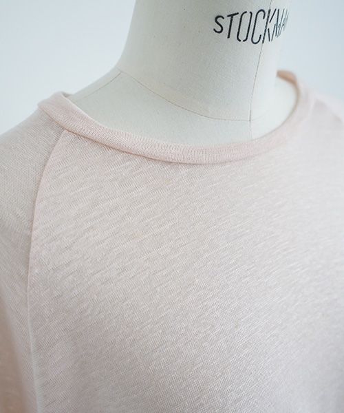 Mochi.モチ.raglan sleeve linen t-shirt [pink]
