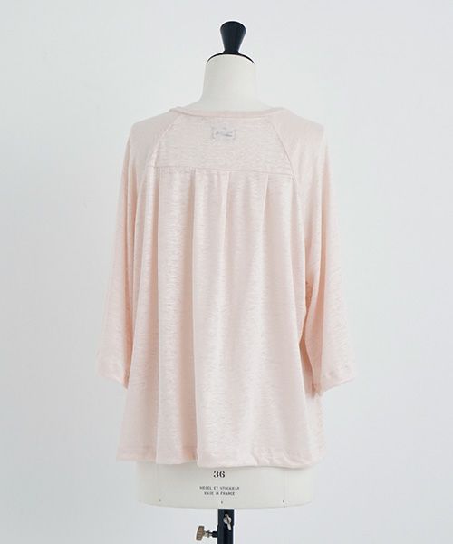 Mochi.モチ.raglan sleeve linen t-shirt [pink]