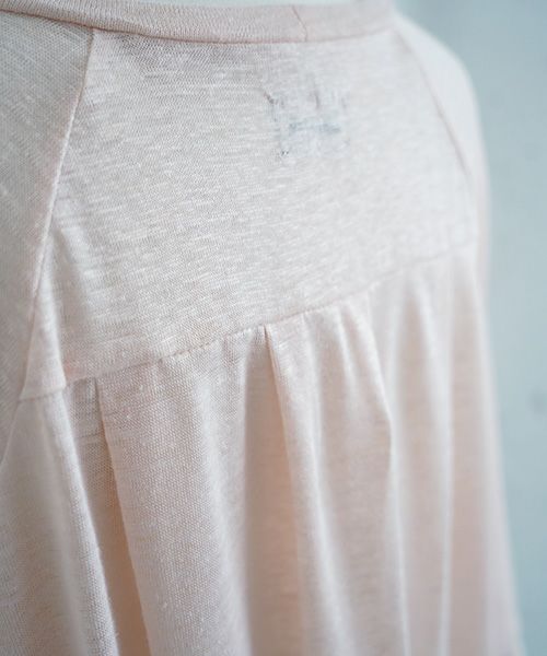 Mochi.モチ.raglan sleeve linen t-shirt [pink]