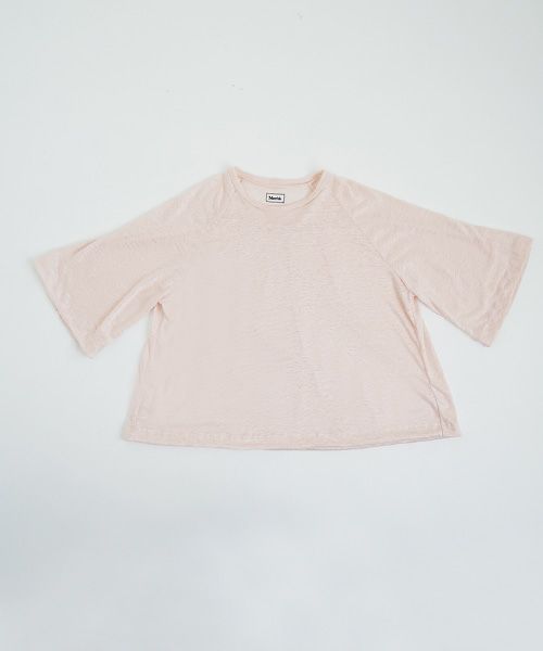 Mochi.モチ.raglan sleeve linen t-shirt [pink]