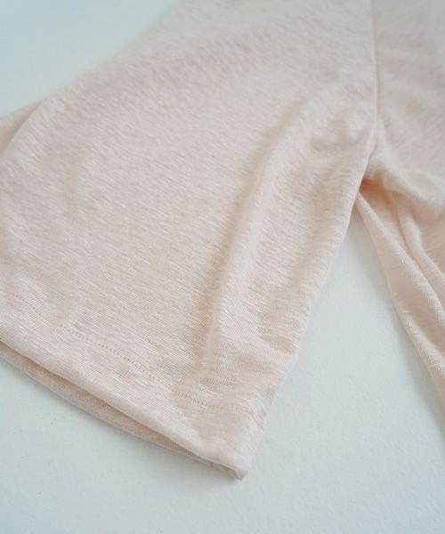 Mochi.モチ.raglan sleeve linen t-shirt [pink]