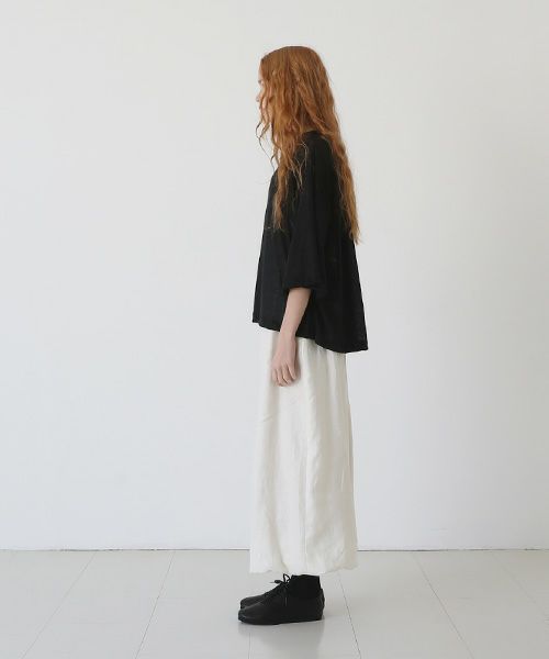 Mochi.モチ.raglan sleeve linen t-shirt [black]