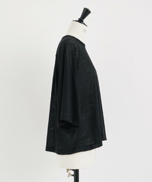Mochi.モチ.raglan sleeve linen t-shirt [black]