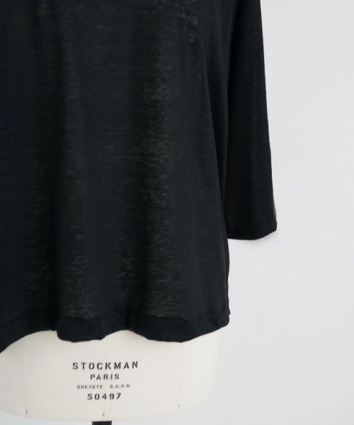 Mochi.モチ.raglan sleeve linen t-shirt [black]