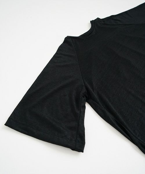 Mochi.モチ.raglan sleeve linen t-shirt [black]