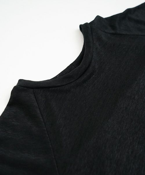 Mochi.モチ.raglan sleeve linen t-shirt [black]