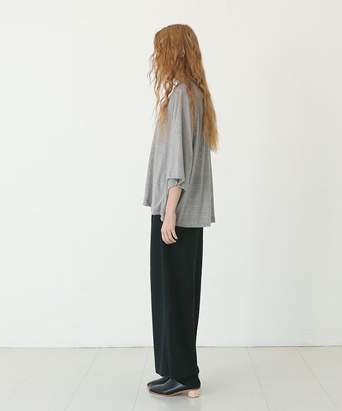 Mochi.モチ.raglan sleeve linen t-shirt [grey/sa]